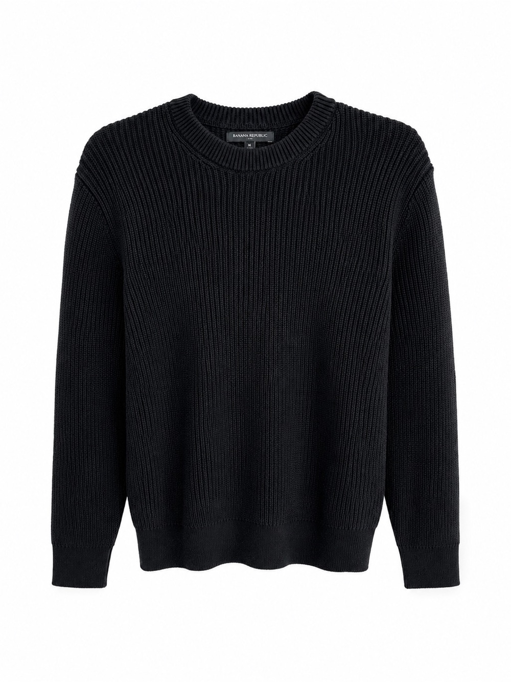 Banana Republic Men's Black Ribbed Cotton Pullover Sweater Size M